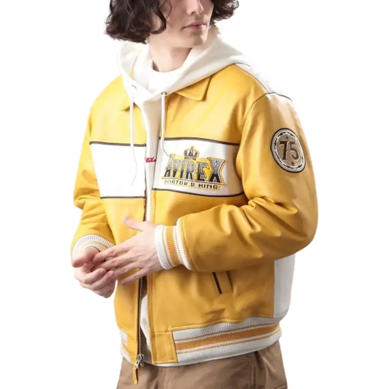 Avirex Leather Varsity Jacket | Aviator's King Jacket